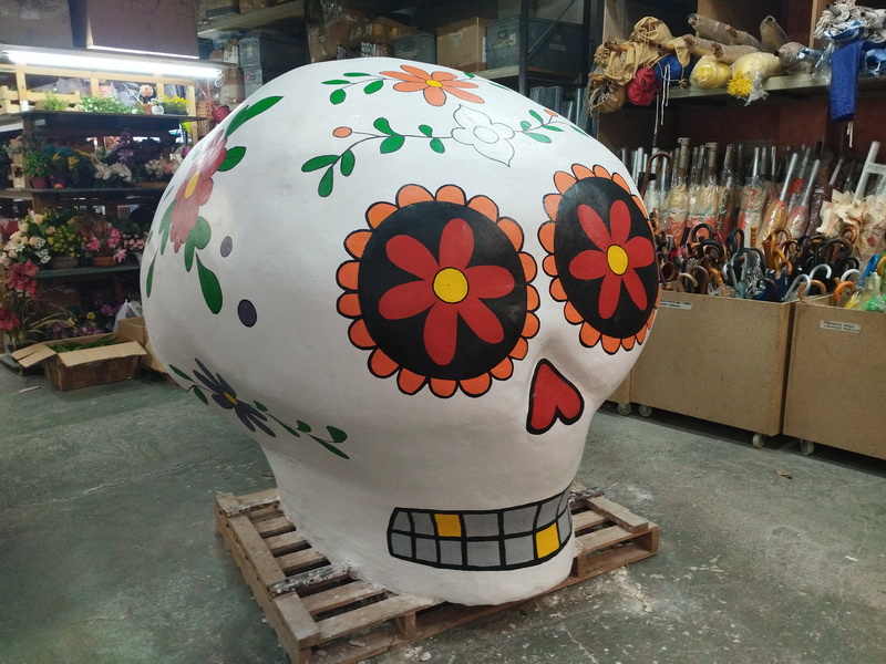 calavera calaca xxl porex reforzado yeso 180x180x180 1u